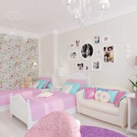 version of a light design nursery for two girls picture