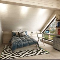 the idea of ​​an unusual style of a bedroom for a young man photo