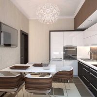 variant of an unusual combination of beige in the decor of the apartment picture
