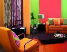 the idea of ​​an unusual combination of color in the interior of a modern room picture