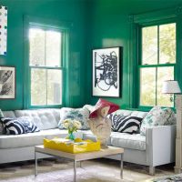 the idea of ​​a beautiful combination of color in the interior of a modern room picture
