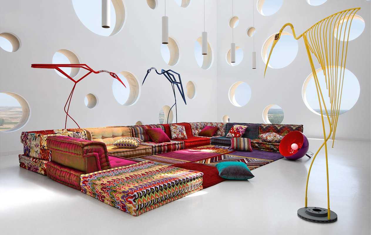 the idea of ​​a bright style in a patchwork style bedroom