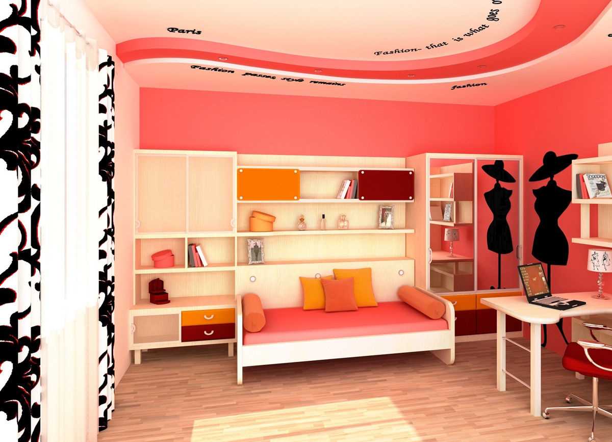 idea of ​​a bright style of a bedroom for a girl in a modern style