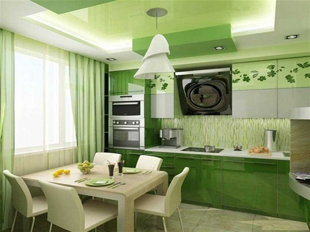 green application example in a bright room interior