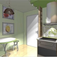 un exemple d'un intérieur de cuisine lumineux photo de 9 m²