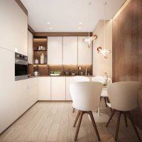 An example of a bright kitchen interior 8 sq.m picture