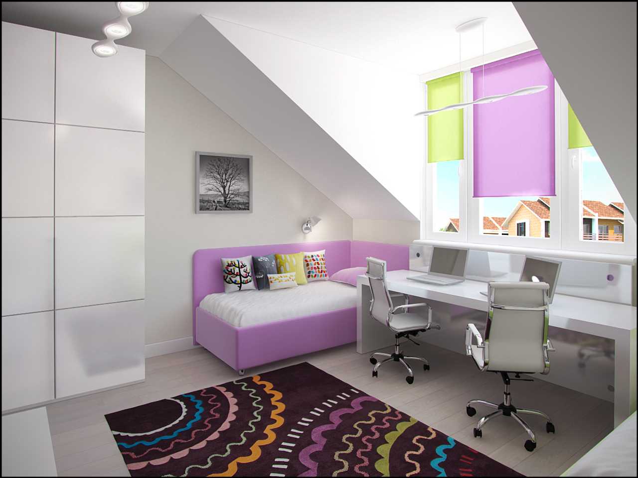variant of a bright modern interior of a children's room