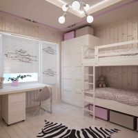 idea di un design luminoso di una camera per bambini per una foto di due ragazze