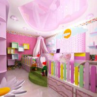 idea of ​​an unusual interior of a children's room for two girls picture
