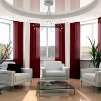 the idea of ​​using modern curtains in a bright interior apartment photo