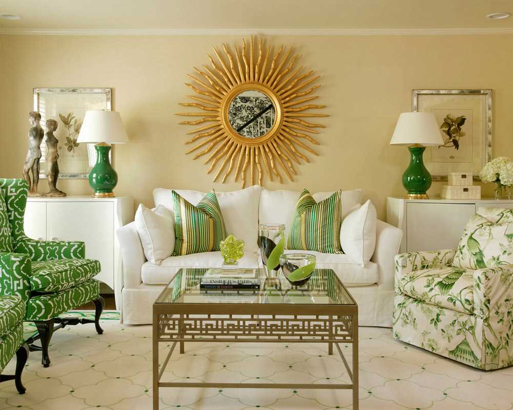 example of the use of green in an unusual room design