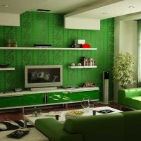 example of the use of green in a beautiful apartment design picture