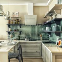 example of an unusual kitchen decor 8 sq.m photo