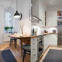 An example of a bright kitchen design 8 sq.m picture