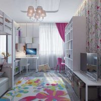 the idea of ​​a bright style nursery for two girls photo