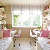 idea of ​​a light decor for a children's room for two children picture