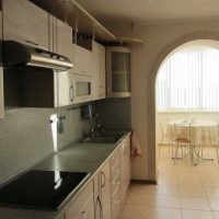 an example of an unusual kitchen design 14 sq.m picture