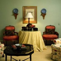 variant of applying a beautiful interior to a room in retro photo style