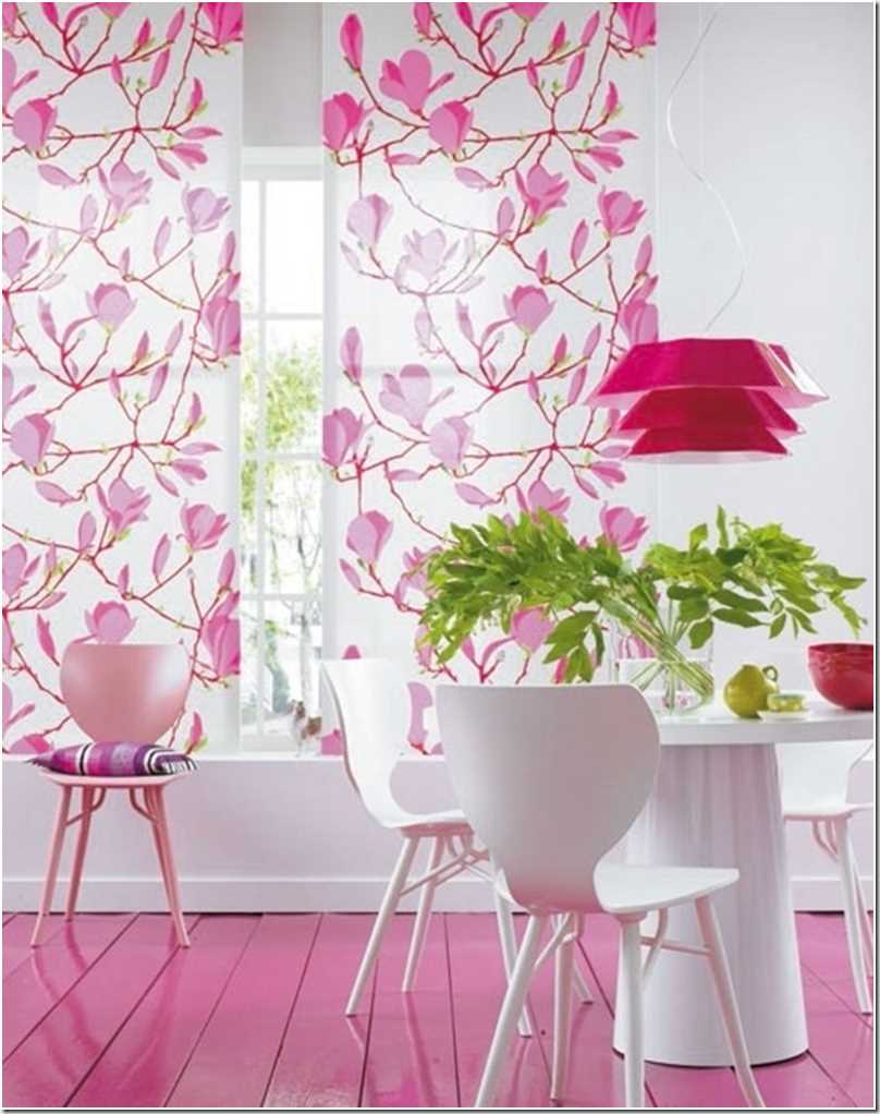 the option of using pink in an unusual interior room