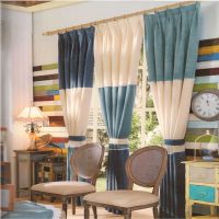 an example of the use of modern curtains in an unusual interior apartment picture