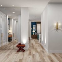 the idea of ​​using a light laminate in a beautiful home design photo