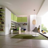 exemple d'utilisation du vert dans une belle image de design de pièce