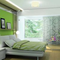 the idea of ​​using green in a light apartment design picture