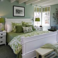 An example of the use of green in an unusual decor of a room photo
