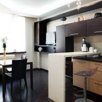 variant of a beautiful kitchen design 14 sq.m photo