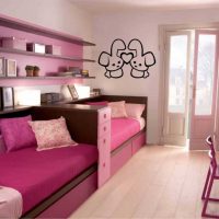option for a bright interior of a children's room for two children photo