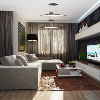 the idea of ​​an unusual decor of the living room bedroom picture