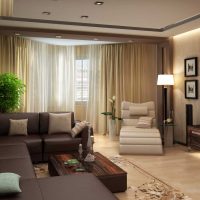 the idea of ​​a beautiful interior living room bedroom picture