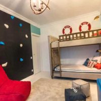 version of the unusual style of a children's room for two children photo
