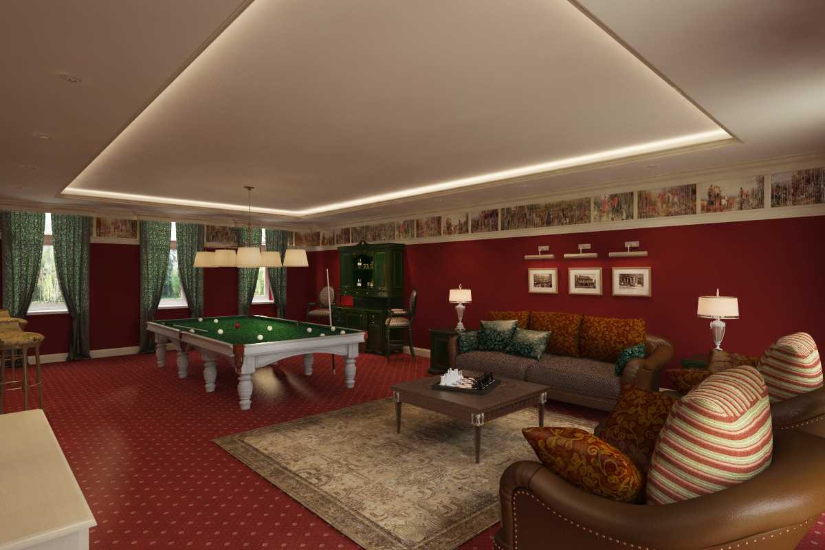 version of the beautiful design of the billiard room