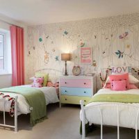 version of the beautiful interior of a children's room for two girls picture