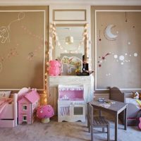 variant of a bright style rooms for girls 12 sq.m picture