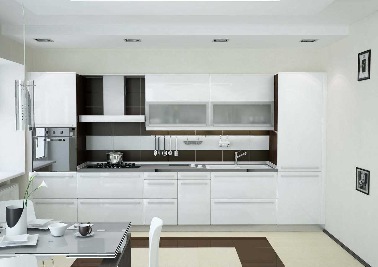 bright design variant of the kitchen 14 sq.m