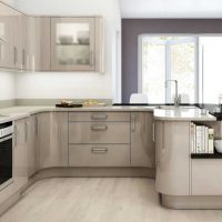 An example of a bright style kitchen 9 sq. m picture