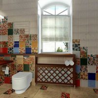 idea of ​​a light kitchen design in patchwork style photo
