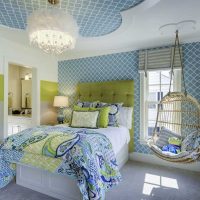 the idea of ​​an unusual design of a bedroom for a girl in a modern style picture