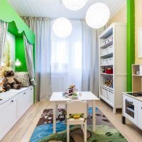 version of the bright interior of the children's room for the girl 12 sq. m picture