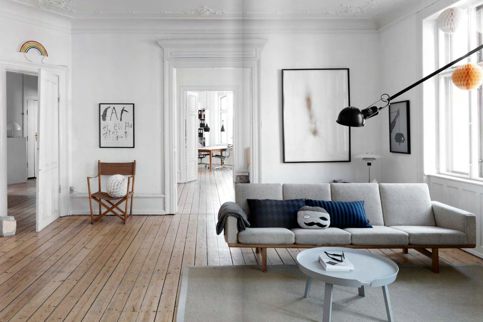 the idea of ​​an unusual Scandinavian style room interior