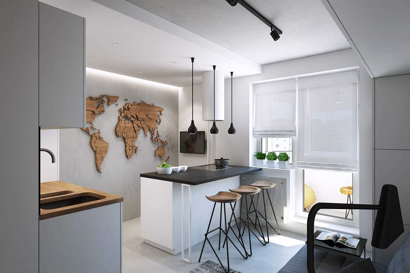 the idea of ​​an unusual interior of the kitchen is 14 sq.m