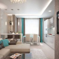 the idea of ​​an unusual design of the living room bedroom photo