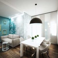variant of an unusual combination of color in the design of a modern room photo