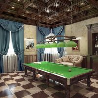 idea of ​​unusual design of a billiard room picture