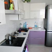 option of bright decor of the kitchen 8 sq.m picture