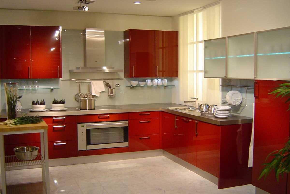 an example of a bright style kitchen 8 sq.m