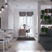 idea of ​​light scandinavian style apartment design photo