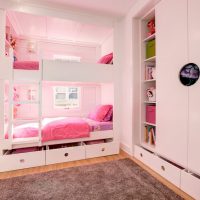 version of a beautiful decor of a bedroom for a girl in a modern style photo